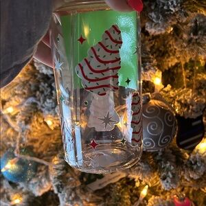 New!!! Holiday glass with Red and Green Design